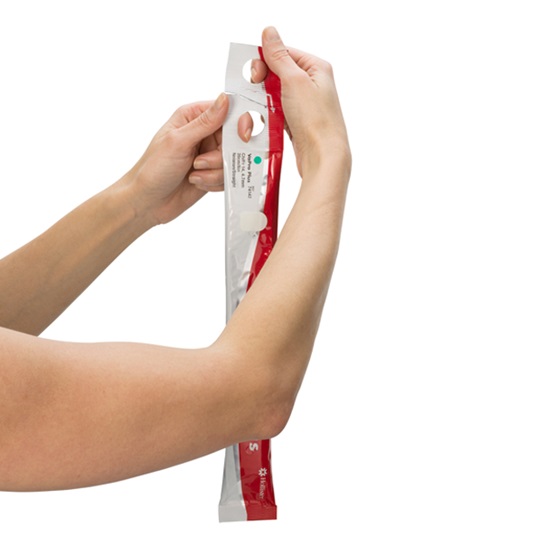 Berührungsfreier hydrophiler Einmalkatheter mit Beutel Hollister VaPro Plus