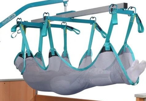 Liegendtransportgurt aks mit 8-Punktaufnahme zum Baden für Patientenlifter Foldy